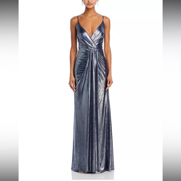 Ramy Brook•Kade Metallic V Neck Gown - Picture 7 of 9
